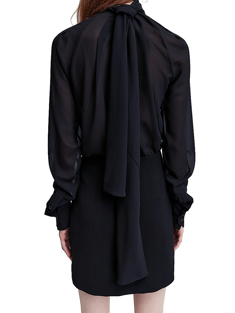 Sig Neck-Tie Minidress