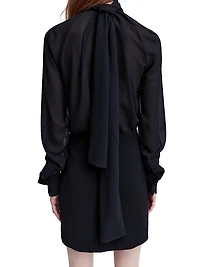 Sig Neck-Tie Minidress