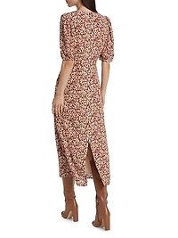 Wanda Floral Short-Sleeve Midi-Dress