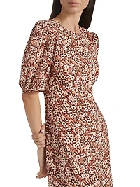 Wanda Floral Short-Sleeve Midi-Dress