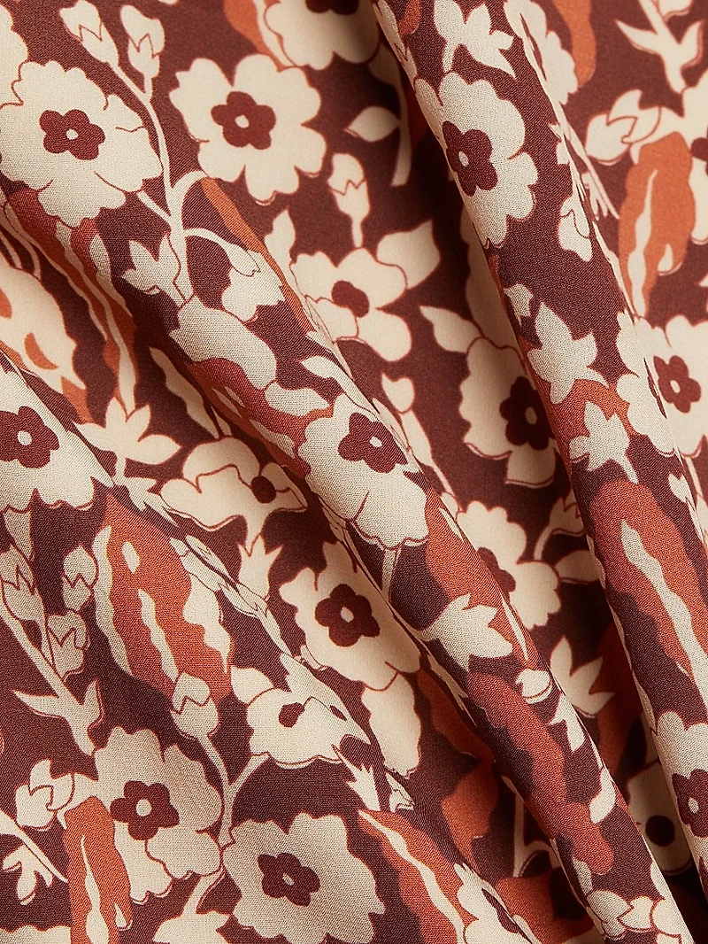 Wanda Floral Short-Sleeve Midi-Dress