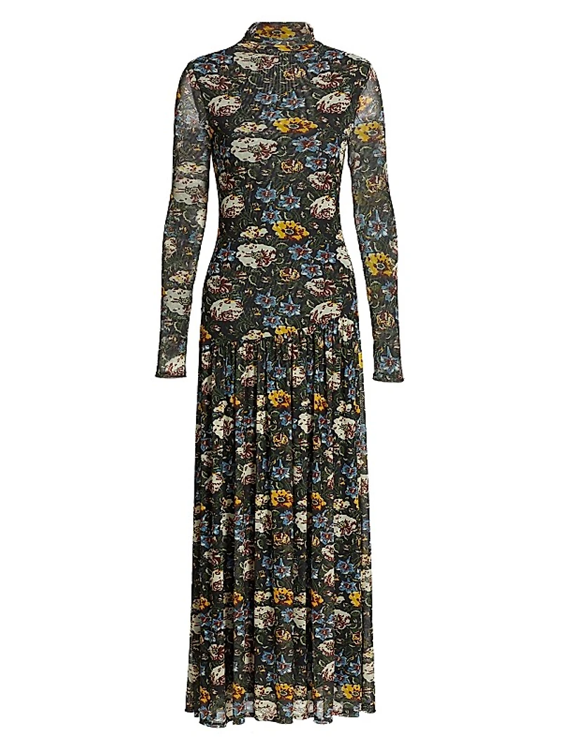 Mirabelle Floral Long-Sleeve Maxi-Dress