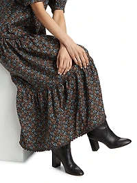 Aderyn Floral Short-Sleeve Midi-Dress