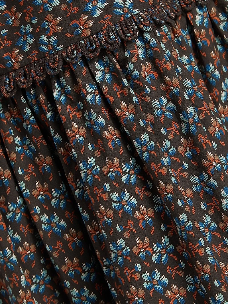 Aderyn Floral Short-Sleeve Midi-Dress