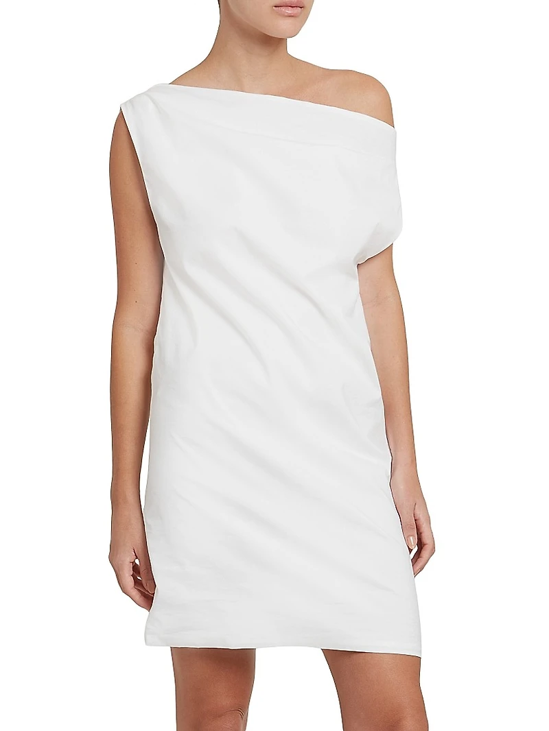 Tiche Cotton-Blend Draped Minidress