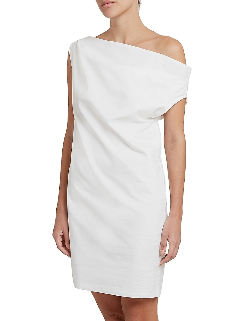 Tiche Cotton-Blend Draped Minidress