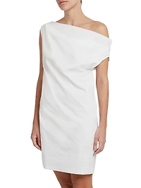 Tiche Cotton-Blend Draped Minidress