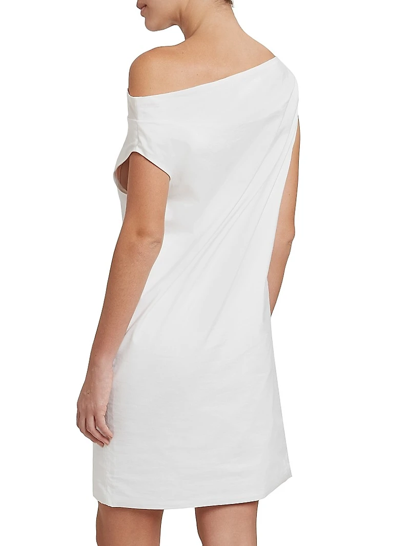 Tiche Cotton-Blend Draped Minidress