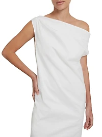 Tiche Cotton-Blend Draped Minidress