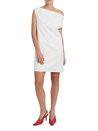 Tiche Cotton-Blend Draped Minidress