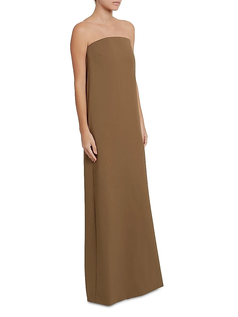 Ayla Wool Strapless Maxi Dress