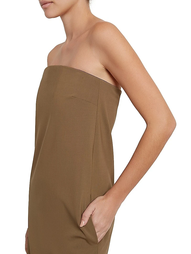 Ayla Wool Strapless Maxi Dress