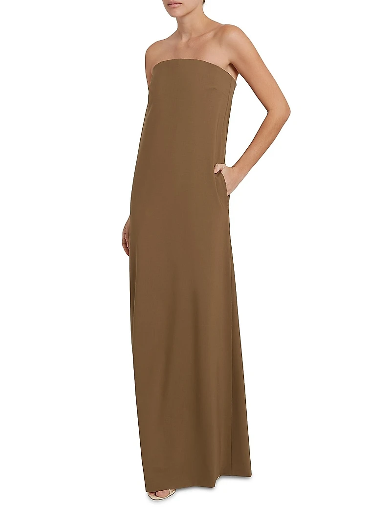 Ayla Wool Strapless Maxi Dress