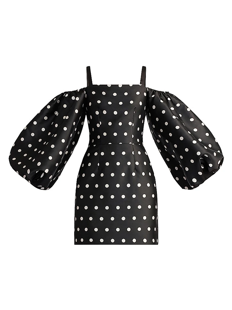 Polka Dot Balloon Sleeve Minidress