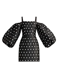 Polka Dot Balloon Sleeve Minidress