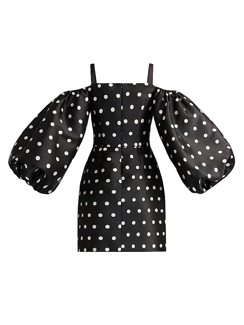 Polka Dot Balloon Sleeve Minidress