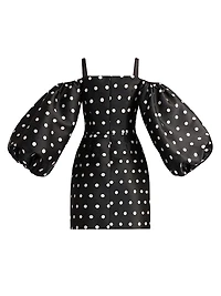 Polka Dot Balloon Sleeve Minidress