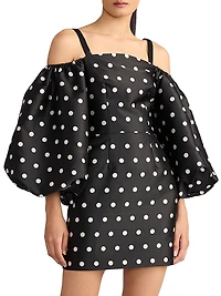 Polka Dot Balloon Sleeve Minidress