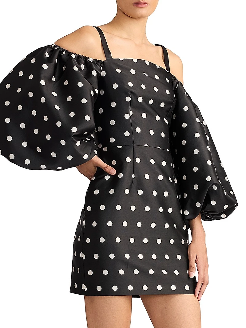 Polka Dot Balloon Sleeve Minidress