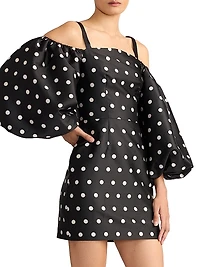 Polka Dot Balloon Sleeve Minidress