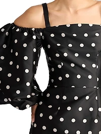 Polka Dot Balloon Sleeve Minidress