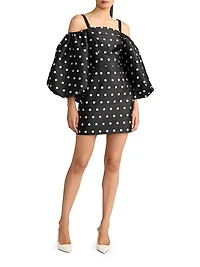 Polka Dot Balloon Sleeve Minidress