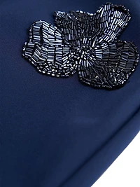 Alexandria Embellished Crepe Cape Gown