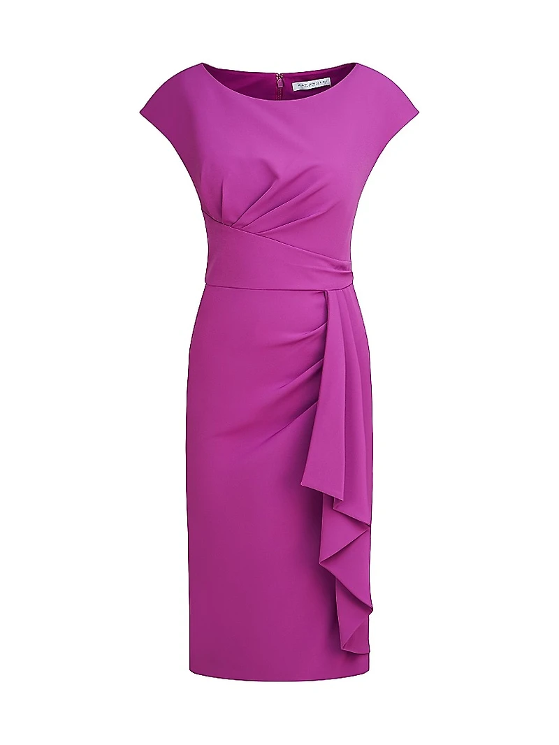 Linden Draped Crepe Cocktail Dress