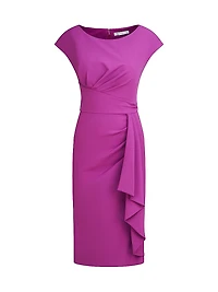 Linden Draped Crepe Cocktail Dress