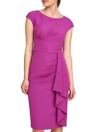 Linden Draped Crepe Cocktail Dress