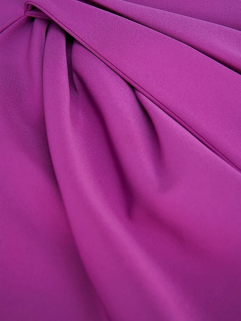 Linden Draped Crepe Cocktail Dress