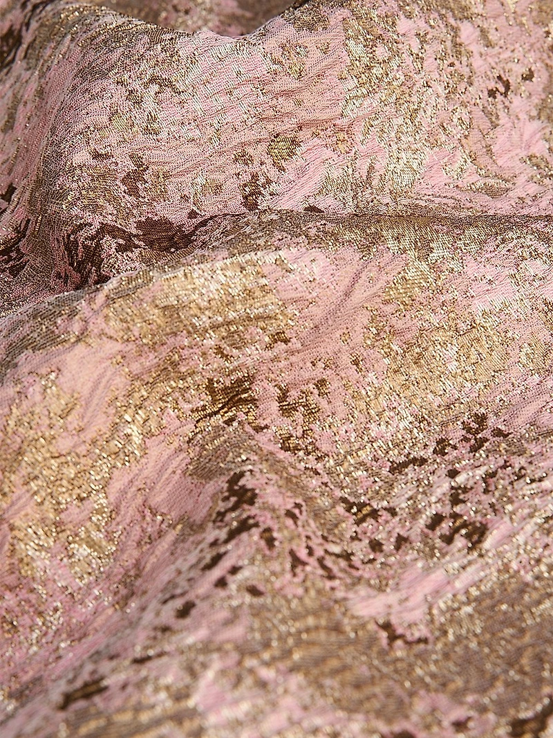 Felix Metallic Abstract Jacquard Column Gown