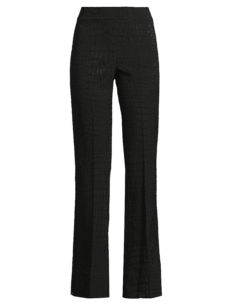 Jacquard Stretch Flared Pants