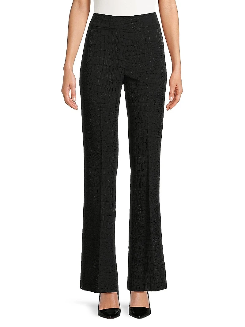 Jacquard Stretch Flared Pants