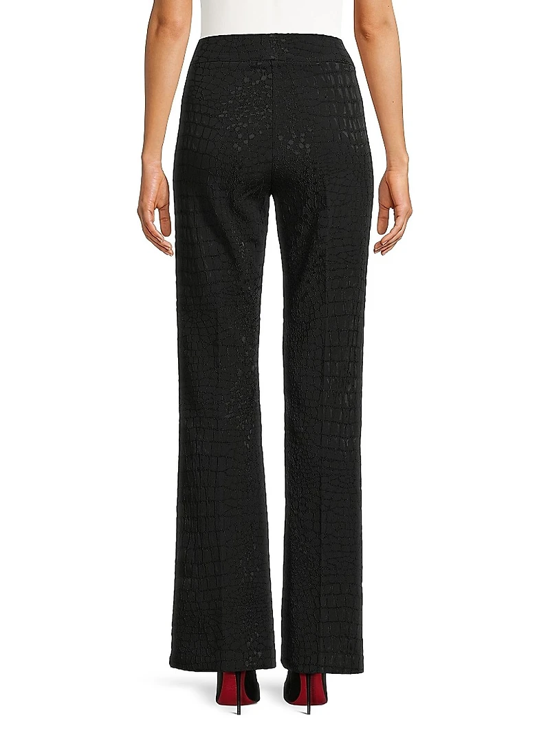 Jacquard Stretch Flared Pants