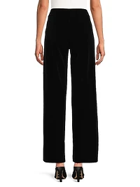 Velvet Stretch Wide-Leg Pants