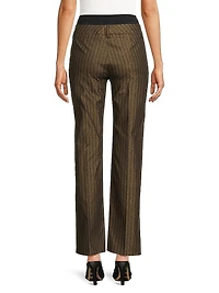 Double-Waist Striped Flare Pants