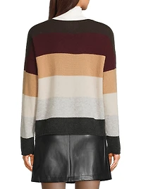 Rainbow Penny V Striped Cashmere Sweater