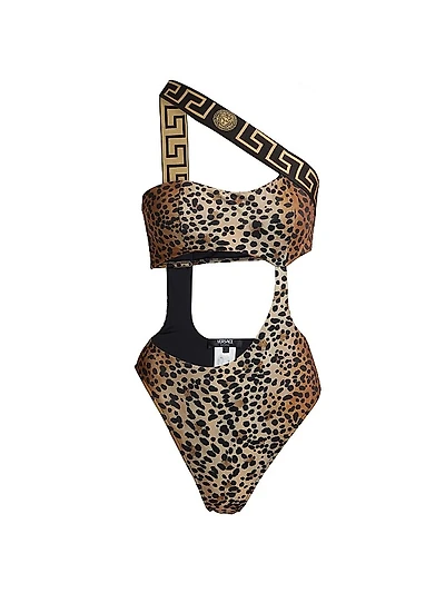 Leopard Cut-Out One-Piece Swimsuit