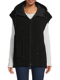 Faux Shearling Reversible Hooded Vest