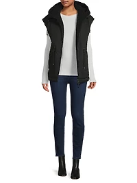 Faux Shearling Reversible Hooded Vest