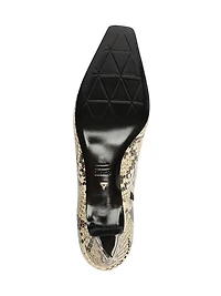 Dellia 55MM Snake-Embossed Leather Booties