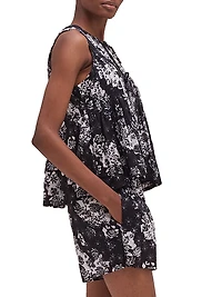 Flowers Of Time Pleated Cami & Shorts Set