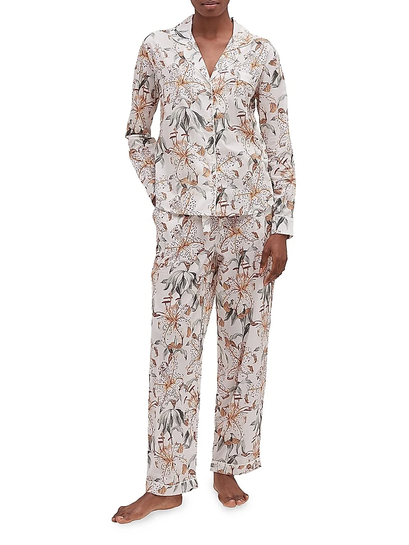 Lilium Cream Cotton Pajamas