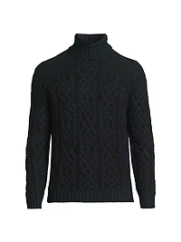 Maglia Uomo Cashmere-Wool Cable-Knit Turtleneck Sweater
