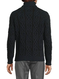 Maglia Uomo Cashmere-Wool Cable-Knit Turtleneck Sweater
