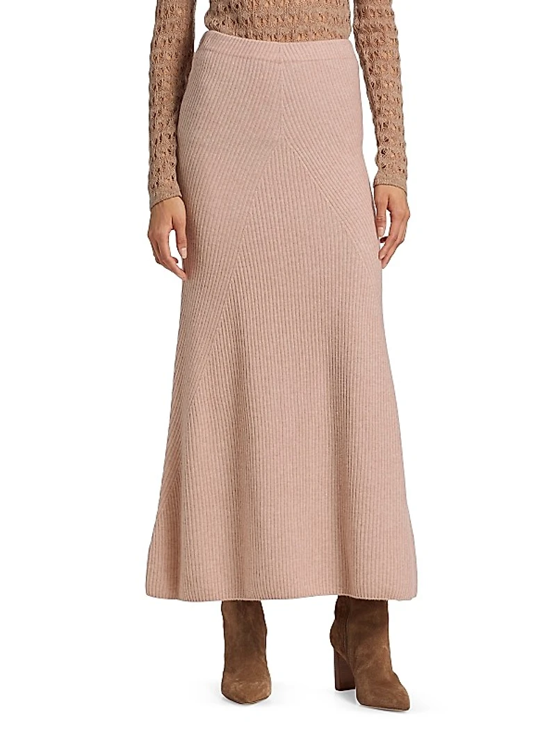 Cashmere-Wool Maxi Skirt