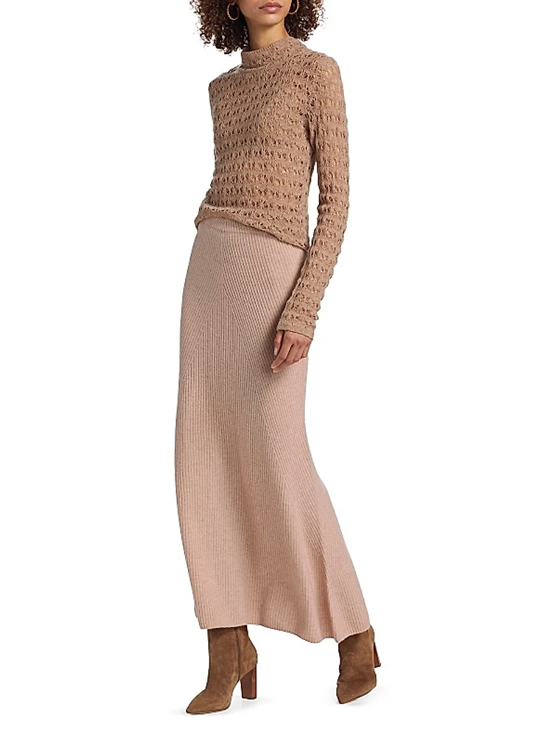 Cashmere-Wool Maxi Skirt