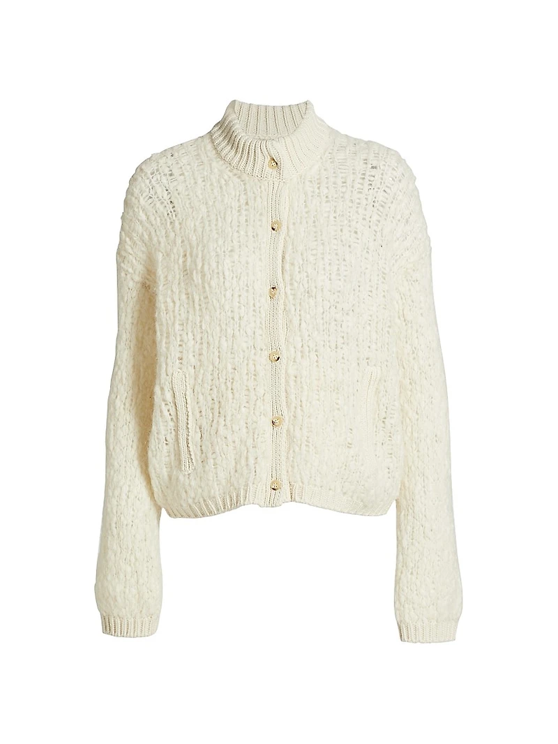 Alpaca-Blend Knit Jacket