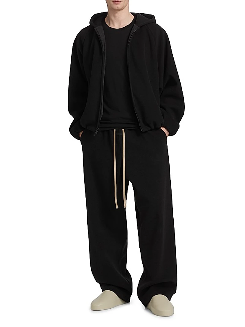Brushed Relaxed-Fit Straight-Leg Sweatpants
